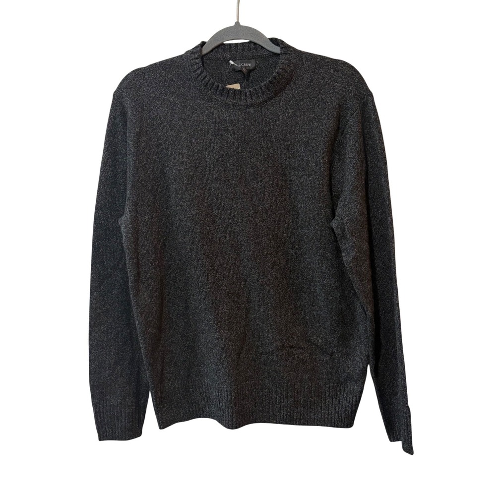 J.Crew Rugged Merino Wool Heather Crewneck Sweater‎ Mens Medium Charcoal Grey